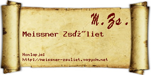 Meissner Zsüliet névjegykártya